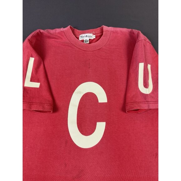 Vintage 90s Club Monaco Quality Wear Red Shirt C L U B Spell Out Design Rare Tee - Picture 7 of 11